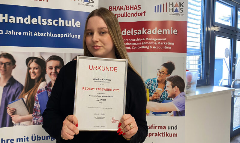 1. Platz beim Landesrede-Wettbewerb